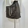 Saia Curta de Secagem Rápida Estilo Workwear para Mulheres Baixas, Tamanho 26, Verão Cintura Elástica Cordão Linha A Casual Justa ao Corpo Emagrecedora Meia Saia