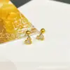 Los Pendientes de la Serie Animal Son el Nuevo Producto Popular. Aretes de Acero de Titanio Chapados en Oro Real de 18 Quilates. Tornillos de Giro, Clavos de Hueso del Oído de Aguja Fina