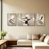 Pintura decorativa triptíco moderna de luxo leve para sala de estar, pintura de parede de alta qualidade com padrão de pedra para parede de fundo de sofá, grande arte de parede