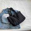 Bolsa Grande de Algodão Espacial para Mulheres 2022 Novo Estilo Simples Bordado com Linha Xadrez Grande Capacidade Elegante Versátil Bolsa de Ombro Tote