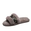 2025 Novo Estilo de Inverno Sapatilhas de Bico Fino Uma Linha Boca de Peixe Casuais Versáteis Leves Confortáveis Pantufas de Algodão Acolchoadas Espessas Quentes