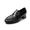 Mocasines retro plisados de piel genuina para mujer, estilo slip-on, nueva colección 2026, tacón grueso, zapatos pequeños de cuero estilo británico