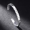 Venta al por mayor, pulsera de plata esterlina S925 personalizada, de plata tailandesa brillante, pulsera abierta de malla de diamantes para mujer, joyería de moda