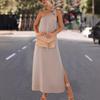 Vestido de ombro oblíquo novo para primavera e verão de 2023, hot na ebay Amazon, estação independente, explosão, transfronteiriço Europa e Estados Unidos