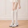 Japonês arco branco bezerro meias doce menina puro desejo Lolita laço estilo balé fita pilha meias