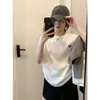 Camiseta Básica Blanca de Algodón Puro para Mujer, Casual de Verano, Corte Holgado, Estilo Perezoso, Top Básico con Estampado de Corazón Pequeño, Mangas Cortas
