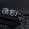 Gafas de sol cuadradas de nuevo estilo para hombre, Versátil estilo Steampunk, Metal Retro, Gafas de sol de alta gama con protección solar para hombre, Transfronterizo