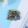 Imán de Refrigerador de Madera de la Ciudad de Xiamen Atracciones Turísticas Zona Escénica Imán de Refrigerador Conmemorativo Pegatina Decorativa Magnética de Madera para Refrigerador