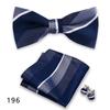 Conjunto de tres piezas de corbata y pañuelo de bolsillo para hombre, de poliéster, con estampado para banquetes, bodas, camisas, lazos y cuello con flores