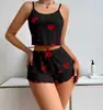 Pijama camisola de amor con tiras de pit para mujer, ropa para el hogar de venta caliente transfronteriza entre Europa y Estados Unidos, que puede usar pantalones, traje de dos piezas