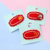 Horquilla de Lana Roja Tejida para Año Nuevo Pinza para Flequillo Clip Lateral Accesorios para el Cabello de Otoño e Invierno para Niños Venta al por Mayor