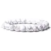 Pulsera de Piedras Naturales Mixtas de 8 mm Transfronteriza Europea y Americana para Hombres, Pulsera Elástica de Turquesa Blanca, Muy Vendida en Comercio Exterior
