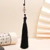 Gota de Agua Diamante Borla Tejida a Mano Traje Antiguo Hanfu Colgante Decorativo Abanico Mariposa Nueva Borla Colgante Poliéster Seda de Hielo Bordado