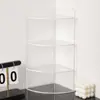 Gabinete triangular transparente de acrílico personalizado para almacenamiento y exhibición de cosméticos, soporte de exhibición simple de acrílico para figuras de caja sorpresa