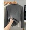 Suéter básico de punto para mujer con cuello medio alto, nuevo modelo otoño e invierno 2026, cuello medio, engrosado, ajuste ceñido con un toque de alta gama