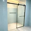 Cabina de ducha de puerta corredera de una sola línea, mampara de baño de vidrio templado para proyecto de hotel, tamaño personalizable