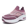 Sapatos Femininos, Sapatos com Salto Plataforma Espesso, Sapatos Respiráveis em Malha Fly-Knit, Sapatos Casuais para Drop-Shipping, Confortáveis e Respiráveis