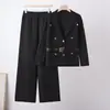 Abrigo de solapa profesional estilo europeo y americano conjunto de moda para mujer primavera y otoño de punto de alta gama adelgazante falda de cadera envolvente conjunto de dos piezas