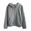 Sudadera con Capucha y Media Cremallera Estilo Retro Americano con Forro Polar, Sensación de Alta Gama, Algodón Puro, Elegante y Versátil, Chaqueta de Moda para Personas Menudas