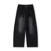 Jeans Scimitar Largo Vintage Estilo Americano Boxy Outono e Inverno 2025 Novo 480g Pesado Solto Versátil Casual