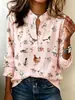 Nuevas camisas de mujer transfronterizas de comercio exterior, Amazon, estilos estampados europeos y americanos, AliExpress, ropa casual