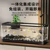 Acuario premium para sala de estar, acuario ecológico para uso doméstico, pecera para goldfish que mejora el oxígeno y crea olas, modelo de escritorio con paisaje de arroyo natural