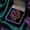 Broche Exquisito Retrô Europeu e Americano de Venda Quente Transfronteiriça, Acessórios de Broche Corsage Elegante de Alta Qualidade para Terno Feminino Liga de Zinco Diamante
