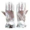 Guantes de Novia Cortos de Encaje Color Blanco Champaña Mariposa Guantes de Boda Malla de Alta Elasticidad Vestido Accesorios de Performance
