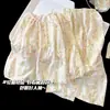 Pijama e roupa de casa para meninas estilo princesa com estampa floral tradicional chinesa, de manga comprida e perna comprida, fino e leve, adequado para primavera e outono
