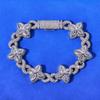 Pulsera para Hombre de Cadena Cubana con Forma de Trébol de Cuatro Hojas y Número 8, Transfronteriza Europea y Americana, Hip-Hop, Tendencia Personalizada, Accesorios de Alta Gama, Personalización