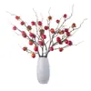 Flores Artificiales de Caqui con 9 Cabezas de Fruta Pequeñas, Flores Falsas, Plantas Verdes al por Mayor, Decoración de Boda, Manualidades Estilo Ins