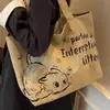 Bolsa Tote de Lona Grande Capacidade Moderna Feminina 2025 Nova Moda para Ir ao Trabalho Portátil Bolsa de Compras Bolsa de Ombro para Passeio