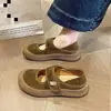 Zapatos Birkenstock de Velcro para Mujer, Nuevos Otoño 2025 Zapatos Mary Jane de Gamuza con Suela Gruesa, Zapatos Poco Profundos Slip-On para Mujeres Embarazadas