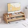 Soporte Elevador para Monitor de Computadora Almacenamiento de Teclado en Escritorio Estante de Madera Multifuncional de Múltiples Capas