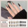 Comercio Exterior Uñas Postizas Diamante Champagne Joyería Uñas Portátiles Manicura Francesa de Gama Alta 24 Piezas Europeas y Americanas Más Vendidas