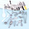 Mini Acessórios de Resina Simulados DIY Pá de Micro Talheres Utensílios de Cozinha Faca Garfo Colher de Paisagem Decoração de Casa de Bonecas em Miniatura