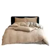 Juego de ropa de cama de cuatro piezas de terciopelo de leche de color sólido minimalista de grado A, engrosado para el calor del invierno, funda de edredón y sábana bajera de forro polar coral, disponible para compra grupal como regalo