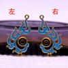 60734 Cobre Nuevo Estilo Chino Estilo Antiguo Joyería DIY Pendientes de Gota de Aceite Pasador Hecho a Mano Corona de Pelo Accesorios de Jade 18*32mm
