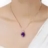 Desejo Comércio Exterior Venda Quente Amethysto de 6,8 Quilates Grande Pedra Bruta Pingente Cor Vermelha Líquida Banho de Ouro Cor Pedra Preciosa Colar