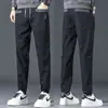 Pantalones Casuales Elásticos para Hombre de Nueva Colección Primavera 2023 Pantalones Rectos Elásticos de Corte Ajustado Pantalones con Cordón Primavera y Otoño