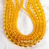 Según la tira no se decolora 4-10 mm cuentas redondas de cristal amarillo cuentas sueltas rojas pulsera de cuentas de jade en polvo accesorios para collares