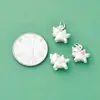 Colgante de Unicornio de Plata Pura S999 Colgante de Pegaso Pequeño Liso de Plata Dura 3D Colgante para Pulsera de Cuerda Hecha a Mano DIY