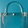 Bolsa Tote Transparente de PVC Bolsa de Regalo Souvenir con Hebilla Oculta Láser para Té de Leche, Postres, Dulces de Boda, Vino Tinto y Empaque de Flores