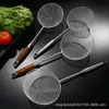 Acero Inoxidable 304 Alambre Flor de Fuga Madera de Pera Alambre Madera de Fuga Mango de Madera Pala de Fuga Múltiples Especificaciones Pala de Fuga para Freír Cuchara para Sacar Fideos Utensilios de Cocina al por Mayor