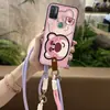 Adecuado para funda de teléfono móvil Oral-Feng, Borde completo, Creativo y lindo de dos colores, Correa de muñeca, Carcasa blanda refrescante, Correa, A prueba de polvo