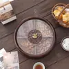 Nova Bandeja Nuton de Madeira Maciça Estilo Chinês para Sala de Estar com Tampa Caixa Organizadora de Mesa de Centro para Doces Frutas Sementes de Melão Frutas Secas