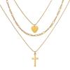 2021Shopee Candado de perla estilo europeo y americano creativo simple moda temperamento joyería para mujer collar de cadena geométrica