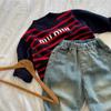Ropa de Jeans para Hombre, Mujer y Niños de Primavera y Otoño, Estilo Vaquero para Bebé, Personalidad Infantil, Tendencia Coreana, Tendencia de Internet, Pantalones de Tendencia con Letras Rotas