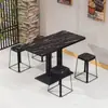 Mesa de comedor de pizarra para restaurante, mesa de cafetería, juego de mesa y silla para snack bar, restaurante de comida rápida comercial, mesa de cafetería