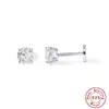 Pendientes de plata de ley S925 para piercing de cartílago con cabeza plana y cuatro garras, perforación con rosca, pendientes clásicos de temperamento minimalista, muy vendidos en Europa y Estados Unidos